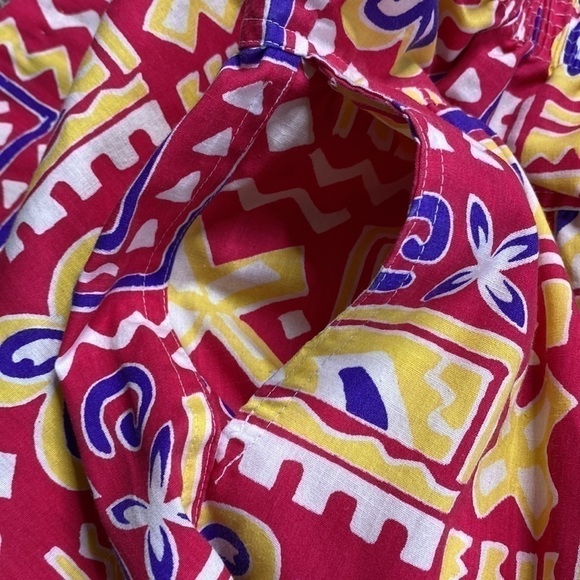 Vintage Winners Choice Abstract Wide Leg Capri Pants Pink Blue Size Medium - Picture 8 of 8